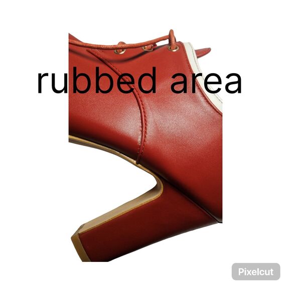 New Faux Leather Platform lace up chunky heel ankle boot Size 10 - Picture 9 of 9